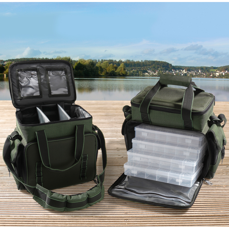 GROE ANGELTASCHE MIT 4 BOXEN Kdertasche Angel Tasche Tackleboxen  Raubfisch XXL | eBay.de