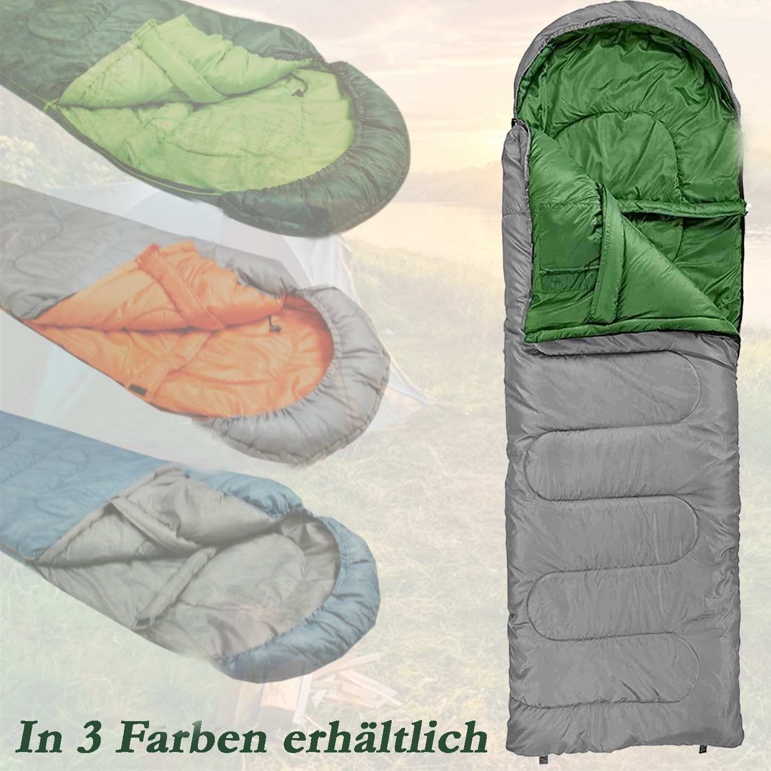 Mumienschlafsack warm -24C XXL 1750g Schlafsack Winter Camping Grnland  Zelt | eBay.de