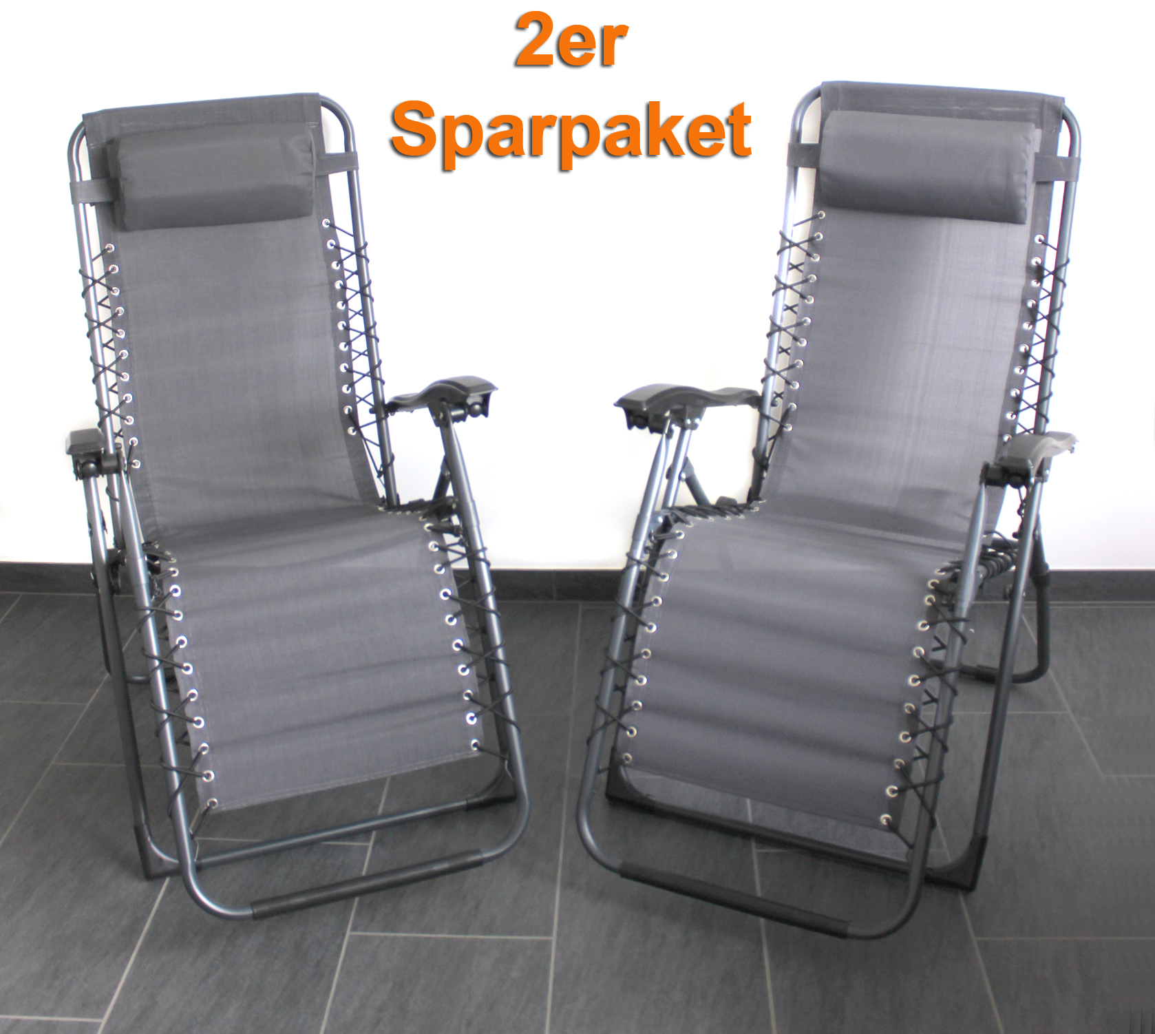 2 Stück Relax Hochlehner klappbar Liegestuhl Relaxsessel Garten B-Ware