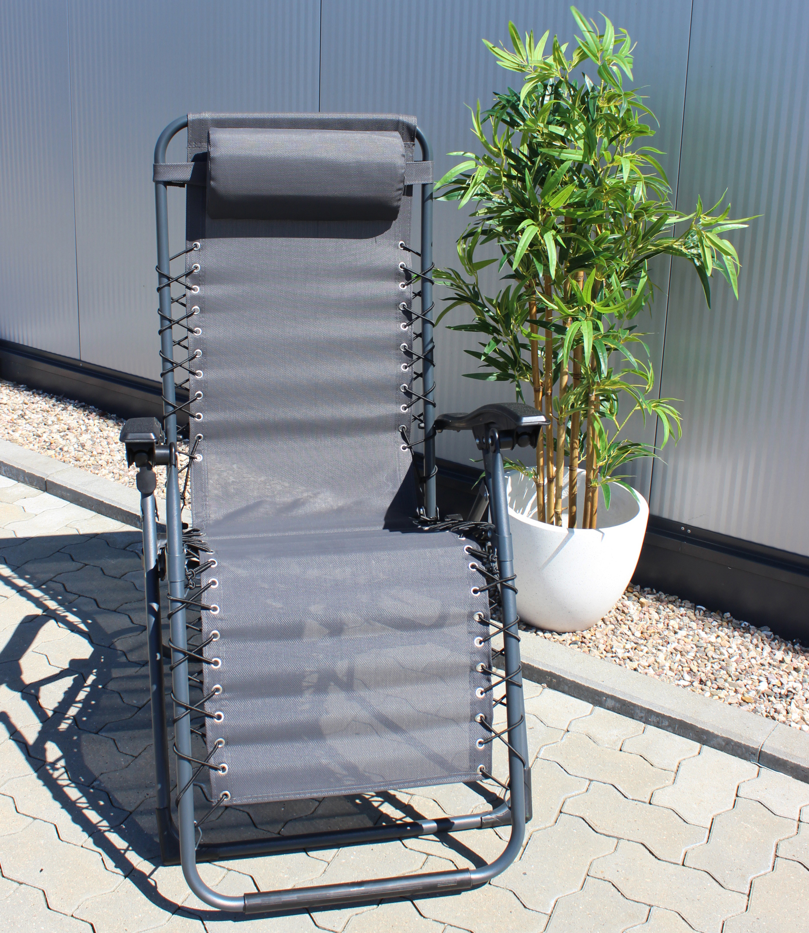 Relax Liegestuhl klappbar mit Schnürsystem Relaxsessel Hochlehner B