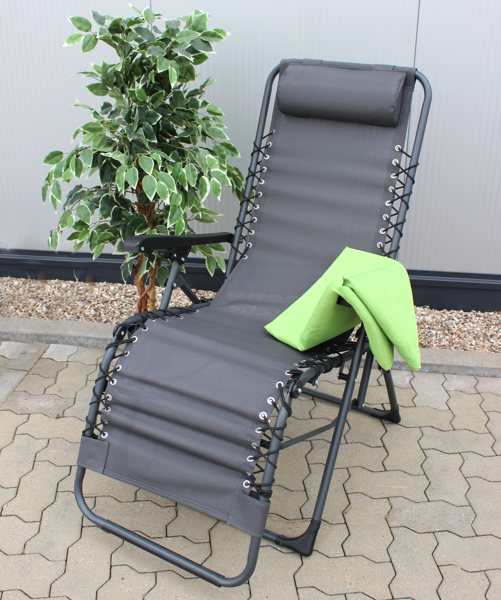 Relax Liegestuhl mit Schnürsystem Relaxsessel Hochlehner Relaxliege